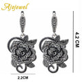 Midnight Rose™ Vintage Black Flower Earrings