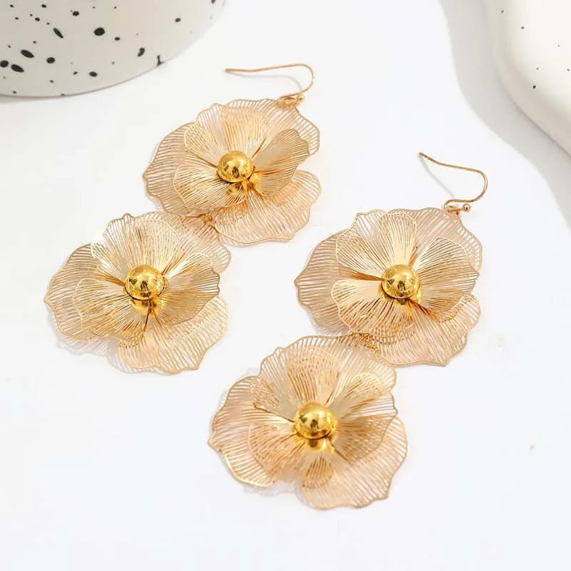 Blossom Pearl™ Vintage Flower Statement Earrings