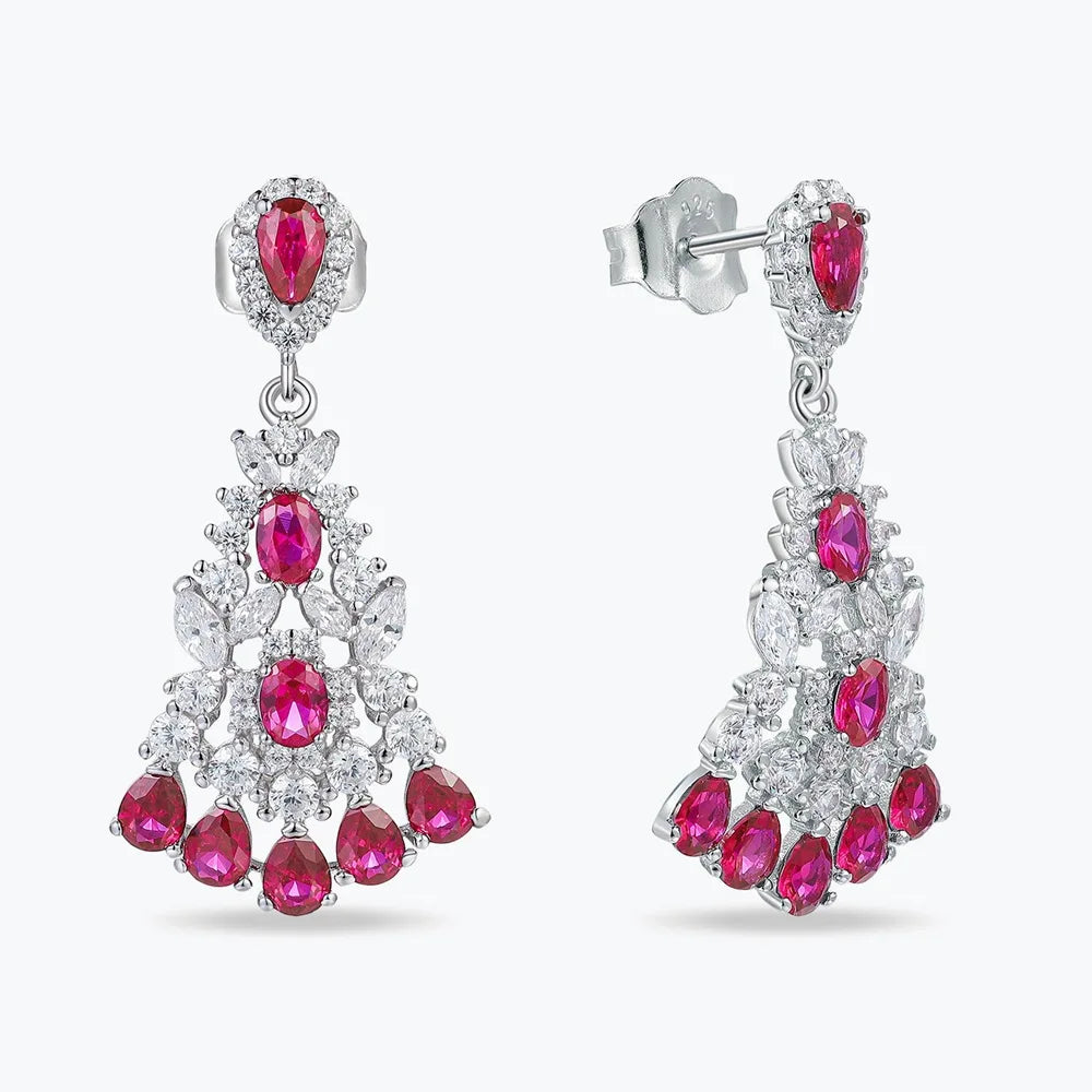 Ruby Royale™ Vintage Drop Earrings | 925 Sterling Silver