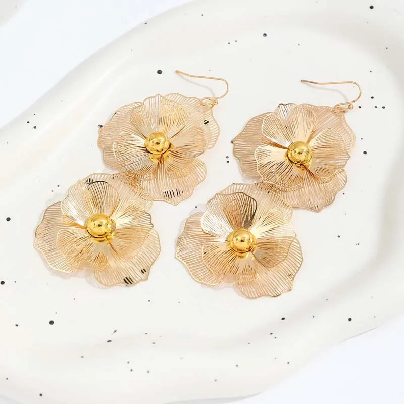Blossom Pearl™ Vintage Flower Statement Earrings