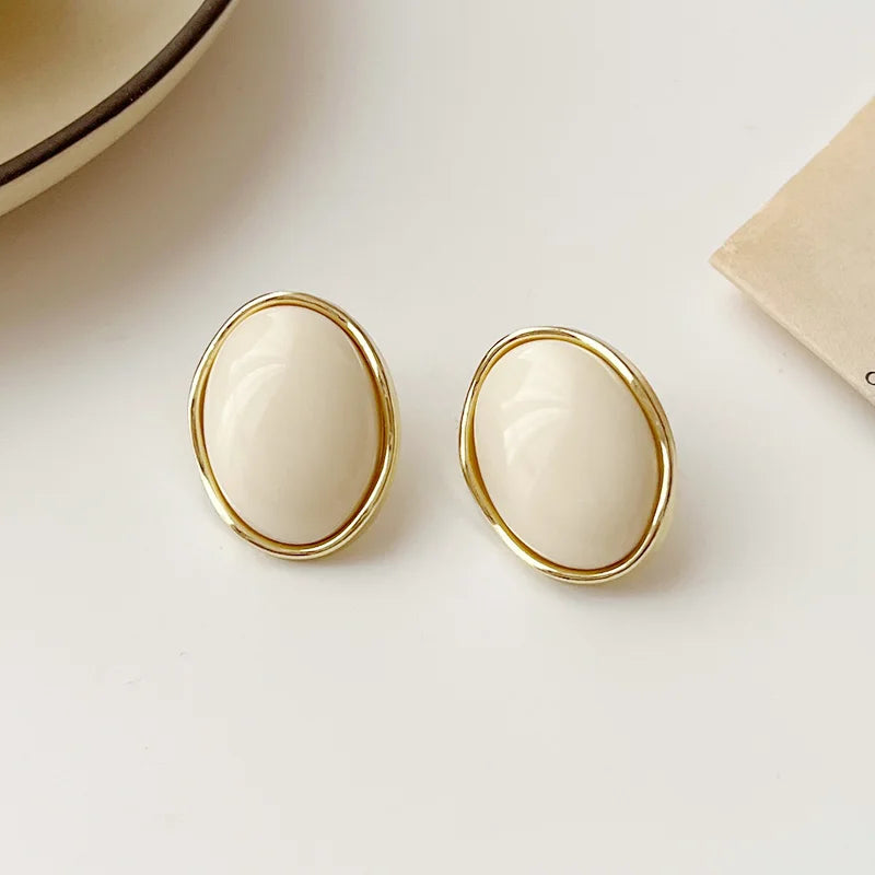 Nova™ White Geometric Stud Earrings