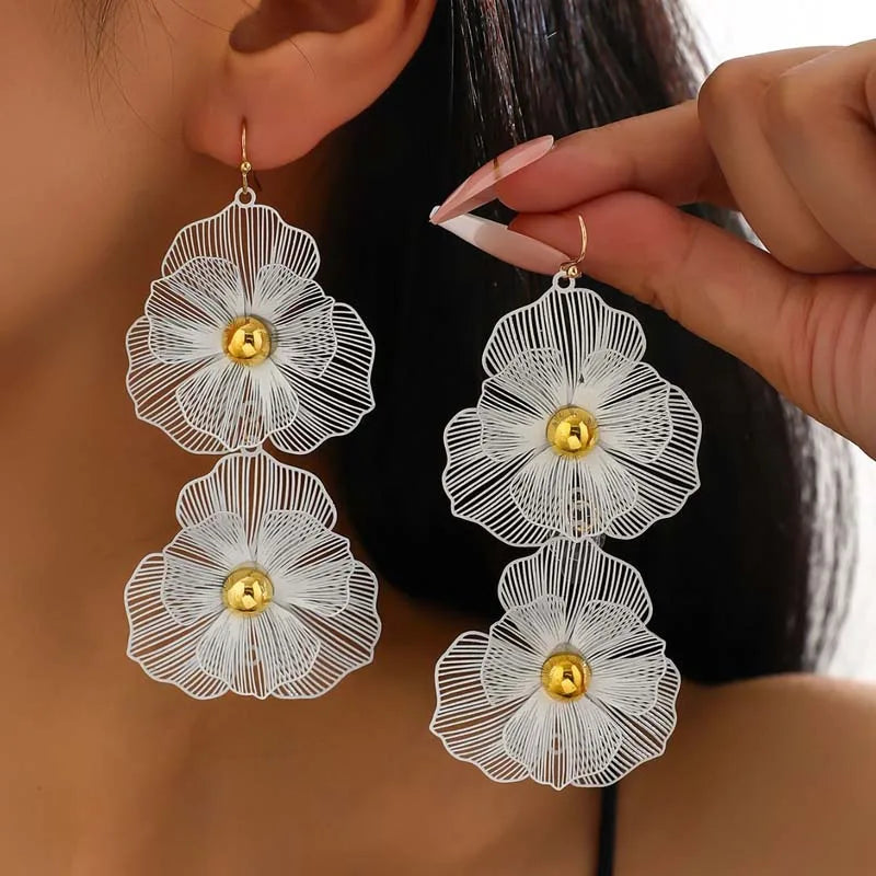 Blossom Pearl™ Vintage Flower Statement Earrings
