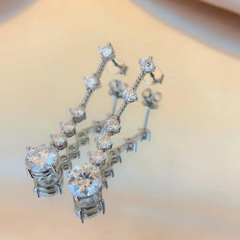 Radiance™ 3 Carat Moissanite Dangle Earrings | 925 Sterling Silver