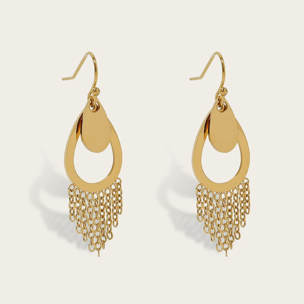 Aurora™ Gold Water Drop Tassel Earrings