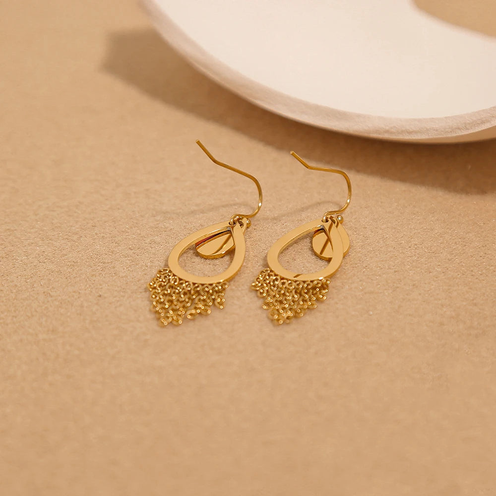 Aurora™ Gold Water Drop Tassel Earrings