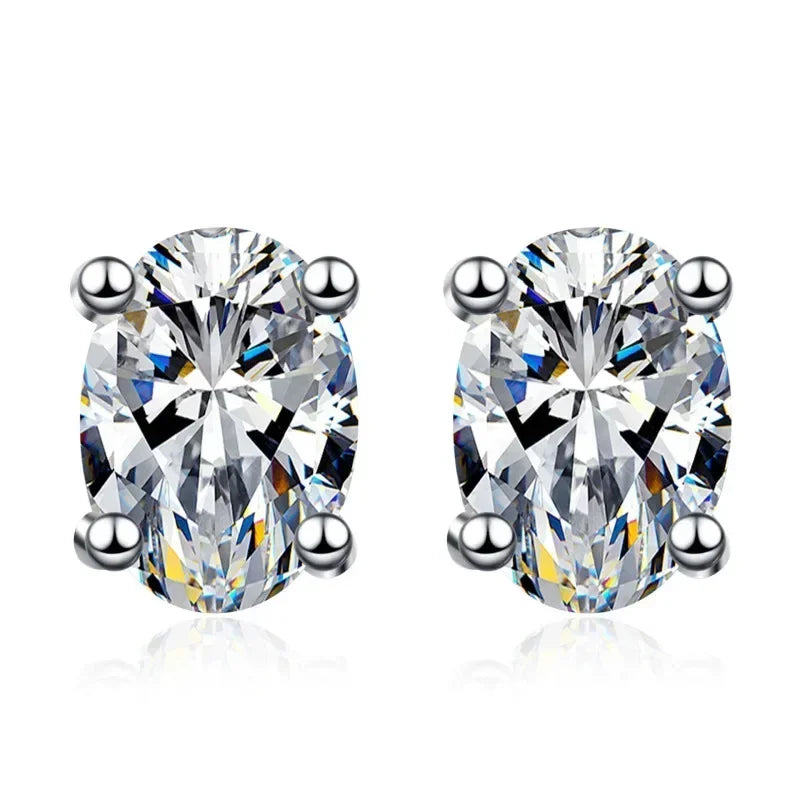 Aurora™ Oval Moissanite Stud Earrings | PT950 Platinum