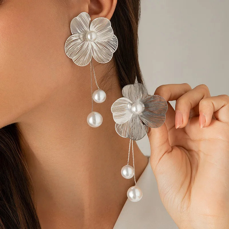 Blossom Pearl™ Vintage Flower Statement Earrings