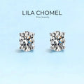 Aurora™ Oval Moissanite Stud Earrings | PT950 Platinum