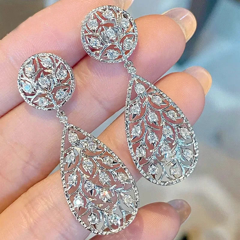 Celeste™ Vintage Moissanite Wedding Earrings | 925 Sterling Silver