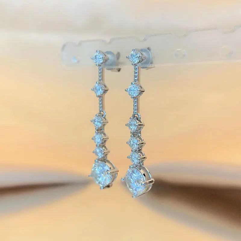 Radiance™ 3 Carat Moissanite Dangle Earrings | 925 Sterling Silver