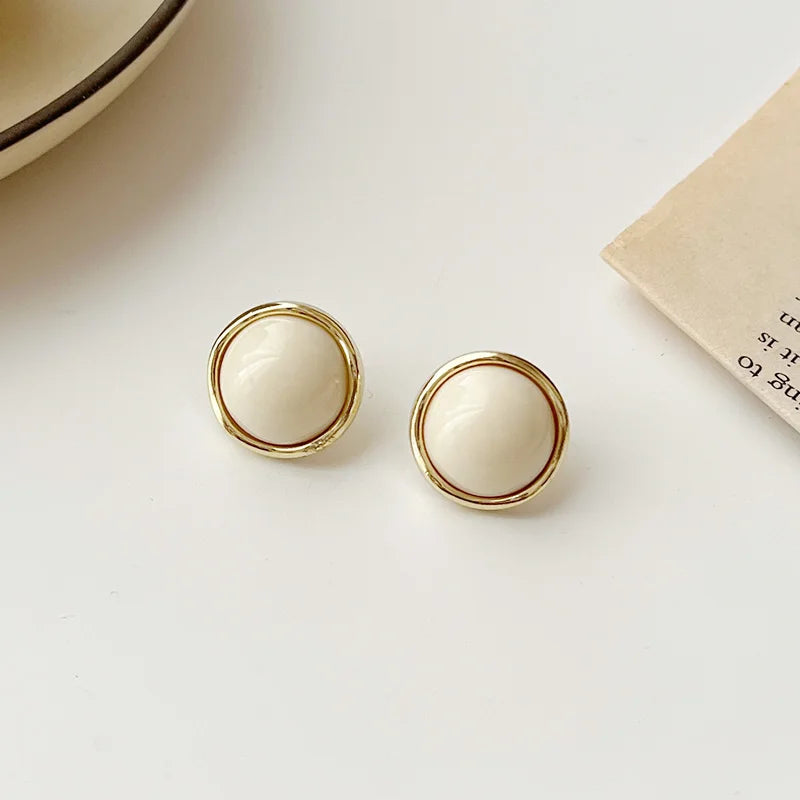Nova™ White Geometric Stud Earrings