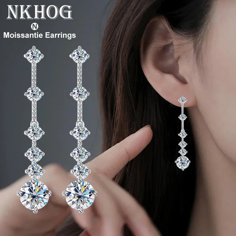Radiance™ 3 Carat Moissanite Dangle Earrings | 925 Sterling Silver