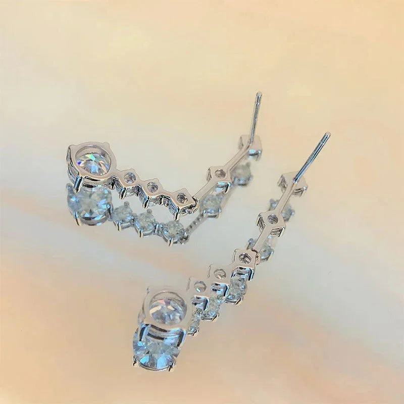 Radiance™ 3 Carat Moissanite Dangle Earrings | 925 Sterling Silver