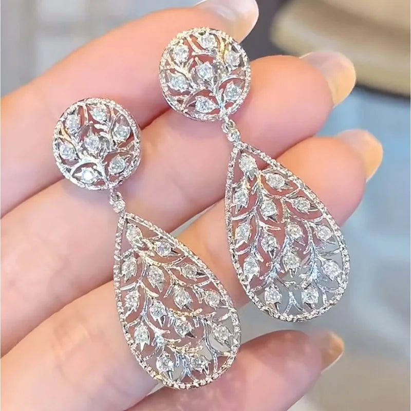 Celeste™ Vintage Moissanite Wedding Earrings | 925 Sterling Silver