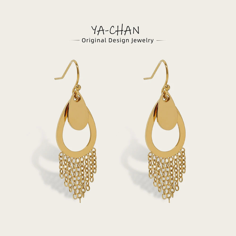 Aurora™ Gold Water Drop Tassel Earrings