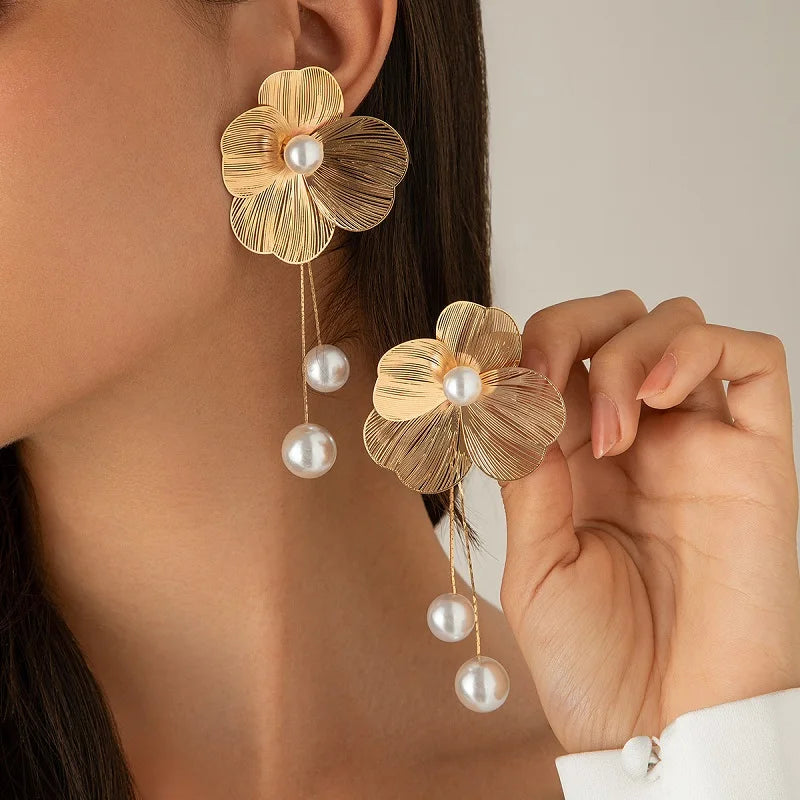 Blossom Pearl™ Vintage Flower Statement Earrings