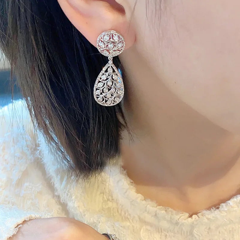Celeste™ Vintage Moissanite Wedding Earrings | 925 Sterling Silver