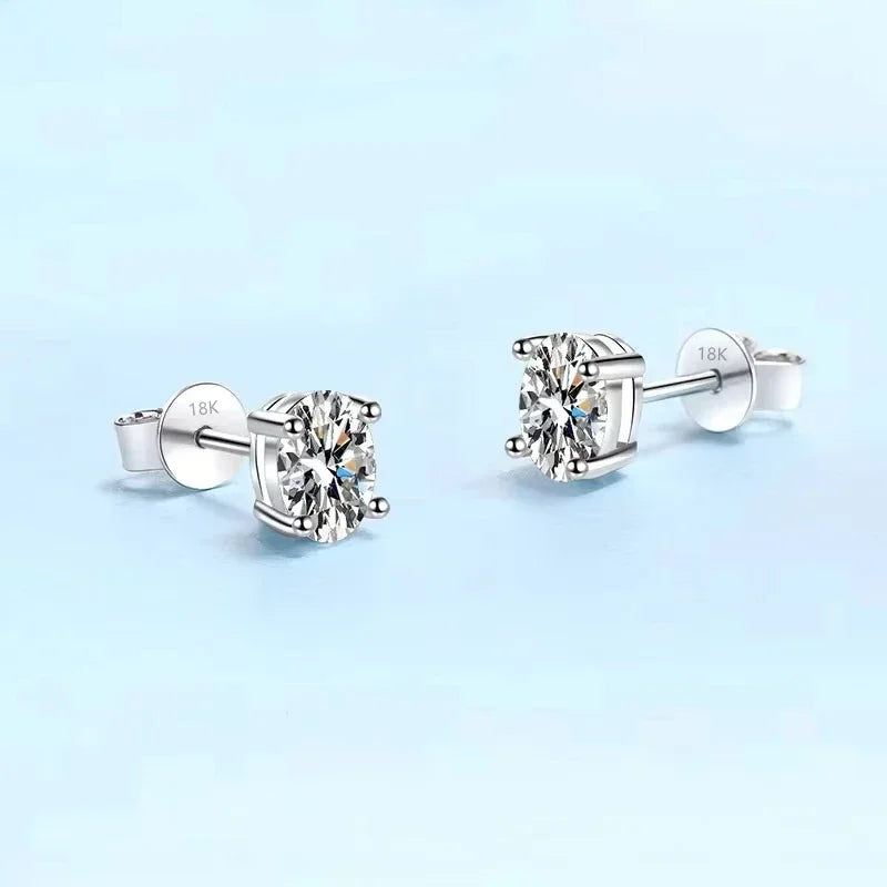 Aurora™ Oval Moissanite Stud Earrings | PT950 Platinum