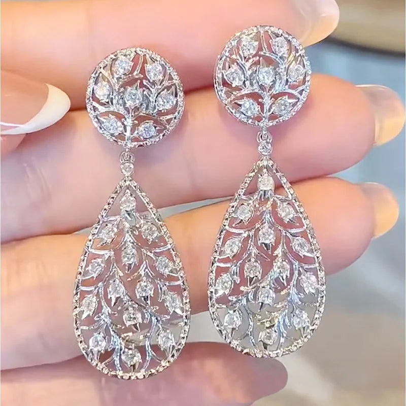 Celeste™ Vintage Moissanite Wedding Earrings | 925 Sterling Silver