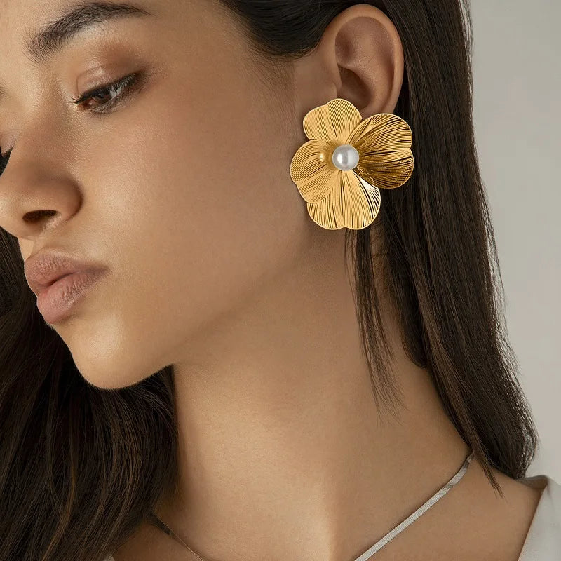 Blossom Pearl™ Vintage Flower Statement Earrings
