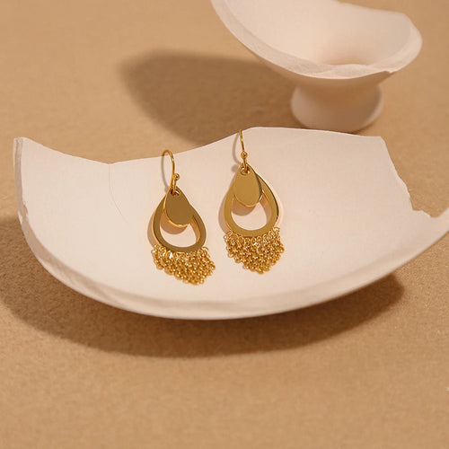 Aurora™ Gold Water Drop Tassel Earrings