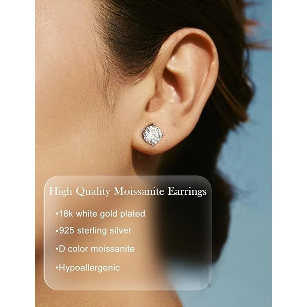 Radiance™ Moissanite Stud Earrings | 925 Sterling Silver