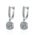 Luna™ 2CT Moissanite Hoop Drop Earrings | 925 Sterling Silver