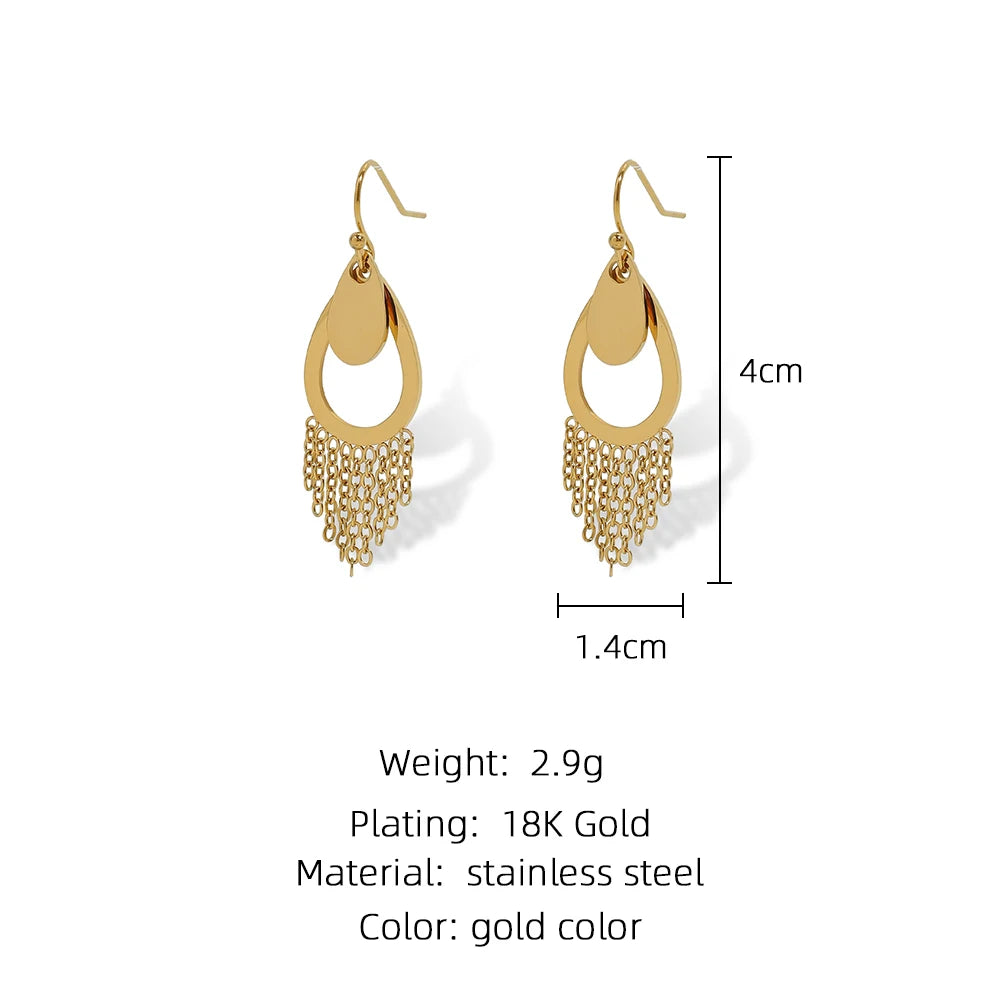 Aurora™ Gold Water Drop Tassel Earrings