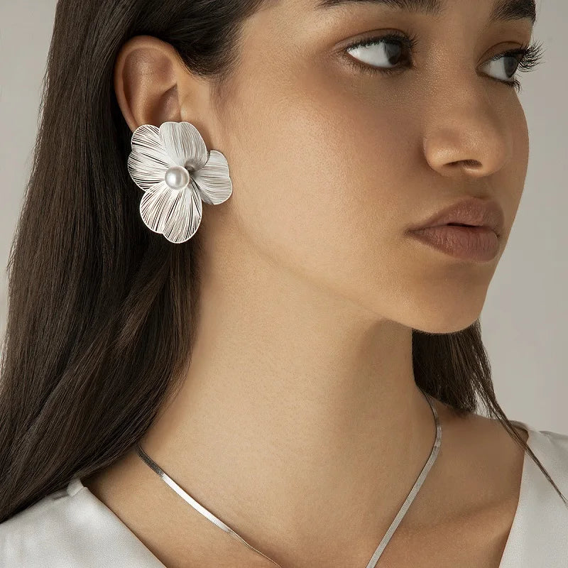 Blossom Pearl™ Vintage Flower Statement Earrings
